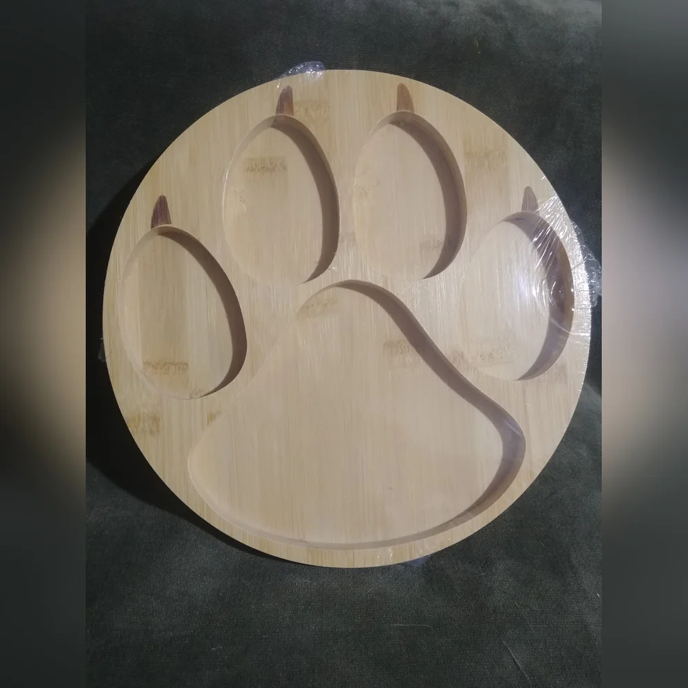 Bamboo Paw Print Serving Dish
